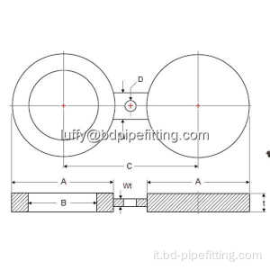 Flangia cieca per occhiali ASME B16.48